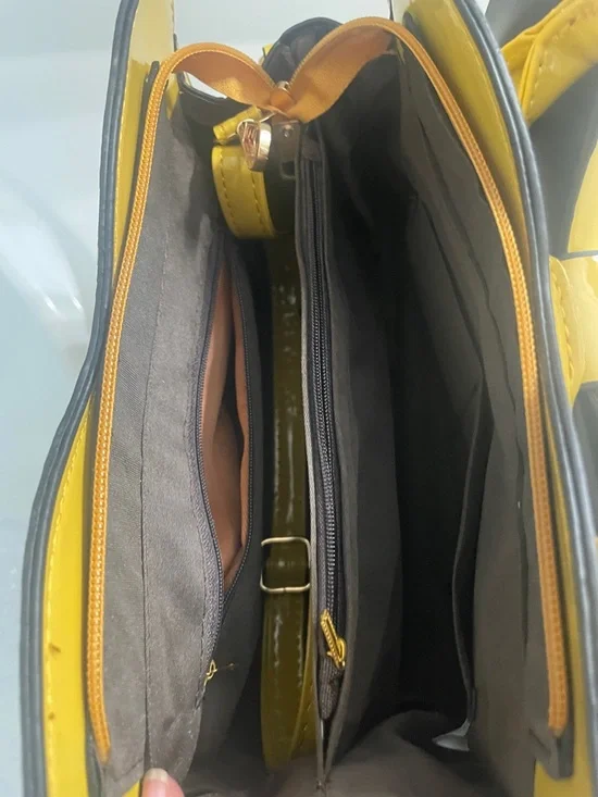 Yellow Bow Accent Women’s Handbag - Picture 3 of 7